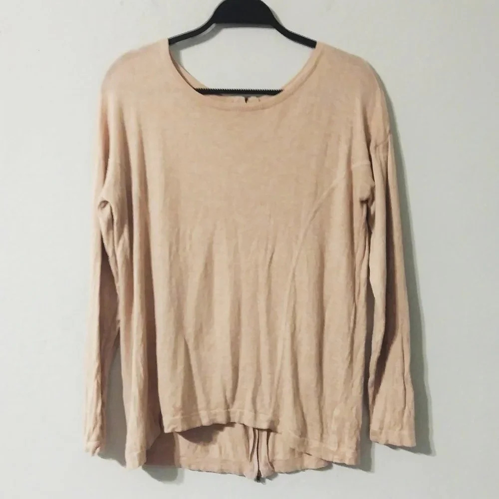 What We Wear Womens Peach Long Sleeve Full Back Zipper Top Size Medium